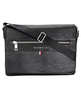 Мужская сумка-мессенджер Leo из искусственной кожи Pebble Tommy Hilfiger, черный 6422395 | black