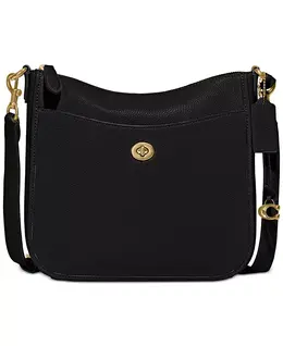 Кожаная сумка-кроссбоди Pebble Leather Chaise Coach, черный 13726376 | black