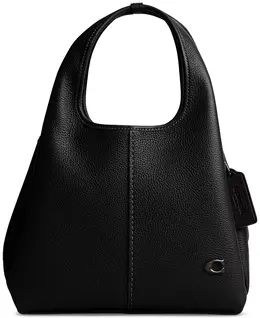 Лана 23 Маленькая кожаная сумка через плечо цвета polished pebble Coach, черный 16714277 | pewter/black