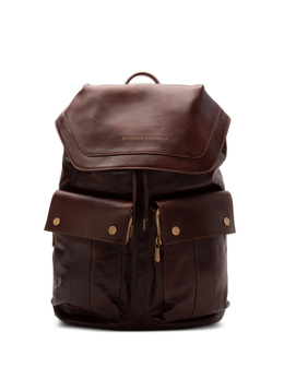 Brunello Cucinelli кожаный рюкзак, коричневый mbcibu325c8457 | коричневый