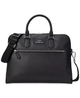 Мужская гладкая кожаная сумка Commuter Bag Polo Ralph Lauren, черный 19363985 | black