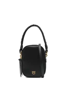 Pinko leather braided-handle tote bag 31391392