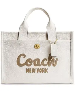 Средняя кожаная сумка-тоут Bubble с карманами Coach, белый 21325372 | chalk