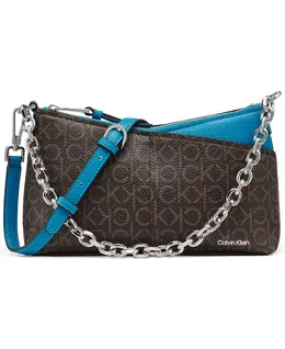 Мини-сумка кроссбоди Zoe Chain Calvin Klein, мультиколор 22015727 | corsica, brown khaki, alm taupe