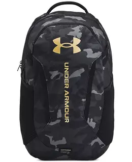 Мужской рюкзак UA Hustle 6.0 однотонный Under Armour, черный 17571228 | black / black / metallic gold