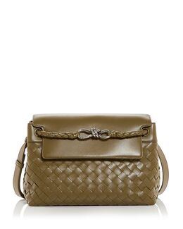 Анджамо Интреччато Кожаная Сумка Через Плечо Bottega Veneta, зеленый 5441996 | lagoon