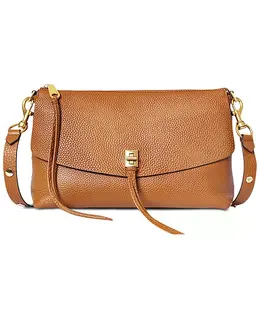 Даррен Маленькая кожаная сумка через плечо с верхней молнией Rebecca Minkoff, коричневый 17774858 | caramello