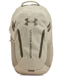 Мужской рюкзак UA Hustle 6.0 однотонный Under Armour, коричневый/бежевый 17571228 | khaki base / khaki base / taupe dusk