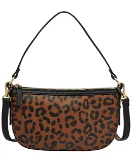 Женская кожаная сумка-кроссбоди Jolie Small Fossil, мультиколор 21286187 | black/leopard