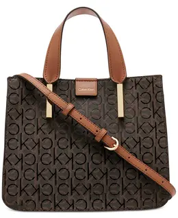 Оригинальная сумка-кроссбоди Audrey Signature Convertible Calvin Klein, коричневый 17907782 | brn khk/caramel