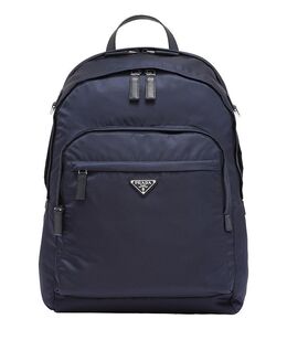 Рюкзак из переработанного нейлона и кожи Saffiano Prada, синий 5556288 | blue