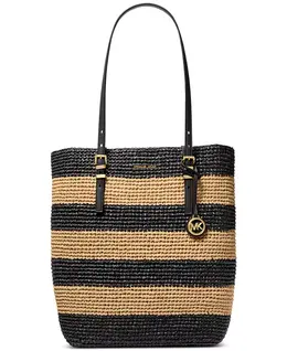 Крупная плетеная сумка-тоут Quinn North South Michael Kors, черный 21067171 | black