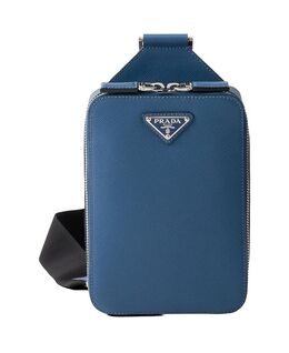 Сумка Brique из кожи Saffiano Prada, синий 5556584 | blue