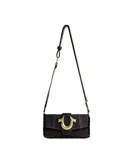 Рваная джинсовая сумка с клапаном и ремнем с логотипом True Religion, черный 23123731 | black