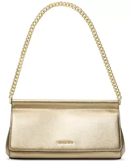 Карминовый кожаный клатч East West Michael Kors, серебряный 21067178 | silver