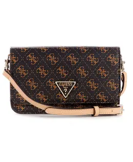 Женская сумка-клатч Noelle с клапаном и отделениями Guess, коричневый 12333962 | brown logo