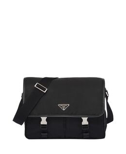 Плечевая сумка из переработанного нейлона и кожи Saffiano Prada, черный 5588583 | black