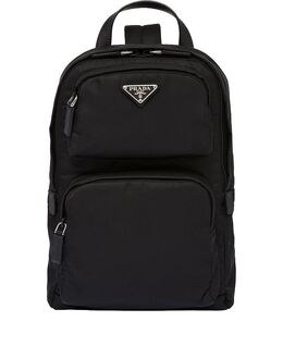 Рюкзак из переработанного нейлона и кожи Saffiano Prada, черный 5594449 | black