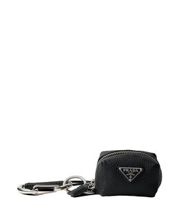Кожаный брелок для сумки Prada, черный 5597304 | black