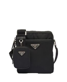 Плечевая сумка из Re-Nylon и сафьяно. Prada, черный 5595554 | black