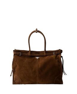 Замшевая сумка-тоут Prada, коричневый 5595430 | brown