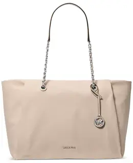 Большая нейлоновая сумка-тоут Georgia с застежкой-молнией сверху Michael Kors, белый 20931520 | light sand