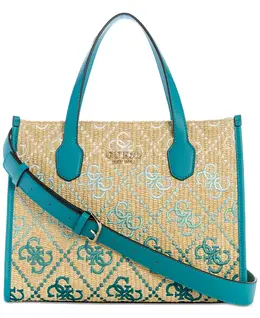 Сумка-тоут Silvana с двумя отделениями Guess, зеленый 21171656 | teal logo