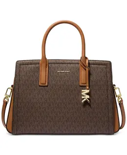 Лайла Средняя Кожаная Сумка Через Плечо Michael Kors, коричневый/бежевый 21286349 | brown/acorn