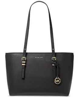 Кожаная сумка-тоут Quinn Large East West с верхней молнией Michael Kors, черный 22400982 | brown/acorn