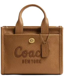 Мини кожаная сумка-тоут карго 20 Coach, коричневый 21325539 | brass/honey brown