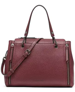Сумка-портфель с тремя отделениями и застежкой-молнией сверху Garnet Calvin Klein, красный 16263800 | deep rouge