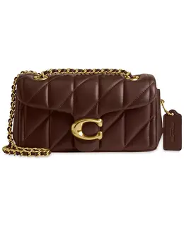 Сумка через плечо из стеганой кожи Tabby 20 с цепочкой Coach, коричневый 16570214 | brass/maple