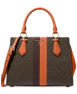 Сумка через плечо Logo Marilyn Medium Stripe Michael Kors, оранжевый 17378141 | brown/orange