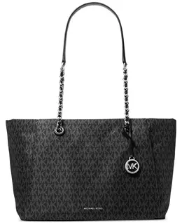 Сумка-шоппер Georgia Logo с молнией, коричневая Michael Kors, черный 21450553 | black