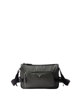 Средняя плечевая сумка из переработанного нейлона и кожи Saffiano Prada, зеленый 5624237 | green
