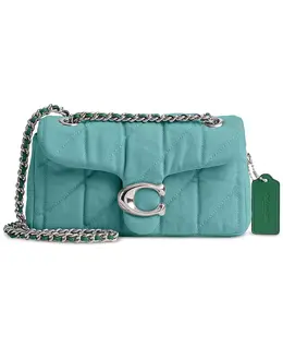 Сумка через плечо Tabby 20 в стеганом дениме Coach, зеленый 21464228 | silver/ivy
