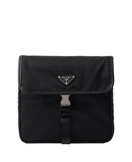 Плечевая сумка из переработанного нейлона и кожи Saffiano Prada, черный 5624234 | black