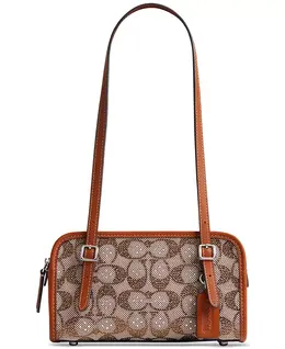 Кристаллы Swing Zip 20 сумка через плечо Coach, коричневый 21464236 | silver/burnish