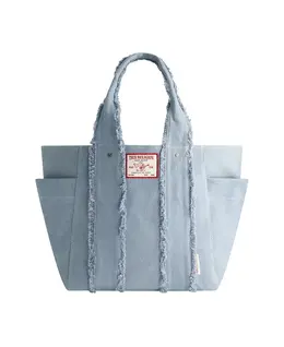 Сумка-шоппер из плотного денима с бахромой на ручках True Religion, синий 23114403 | denim