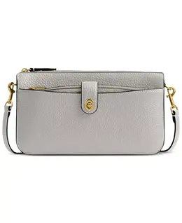 Сумка через плечо Bella Small из кожи Coach, серый 19003277 | b4/dove grey