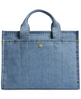 Сумка-тоут из денима Coach, синий 17815775 | brass/indigo