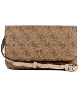 Ноэль II Мини-клатч с логотипом на клапане Guess, коричневый 22015558 | latte logo