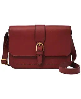 Большая кожаная сумка-кроссбоди Zoey Fossil, коричневый 16263694 | medium brown