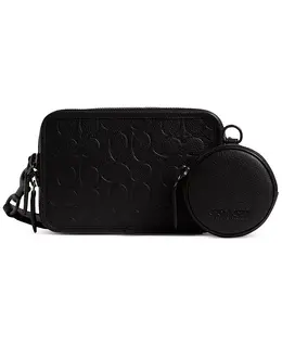 Мужская сумка-кроссбоди Charter Crossbody в черном исполнении из фирменной кожи с металлической цепочкой Coach, черный 17349613 | black