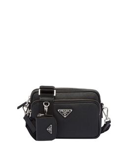 Сумка через плечо из кожи Saffiano Prada, черный 5556534 | black