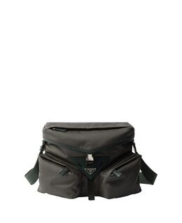 Плечевая сумка из переработанного нейлона и кожи Prada, зеленый 5656244 | green