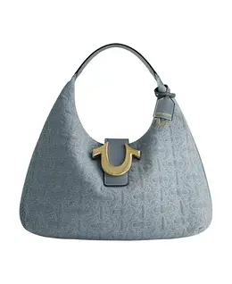 Крупная стеганая денимовая сумка-хобо Horseshoe True Religion, синий 23155309 | denim