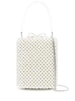 Self-Portrait mini pearl-embellishment tote bag 31340399