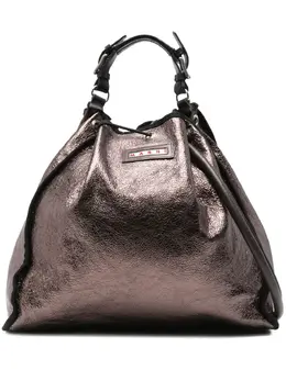 Marni metallic leather drawstring bag 30351485