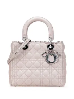 Christian Dior 2010 Medium Lambskin Cannage Ruffle Trim Lady Dior satchel 31568580